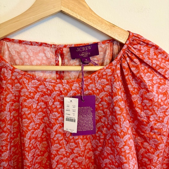 NWT J. Crew Puff Sleeve Liberty Toutouayette Blouse Floral Classic Preppy Small - Picture 2 of 4